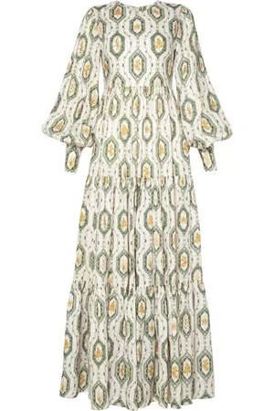 Agua by Agua Bendita Vestido largo Nuez Calado