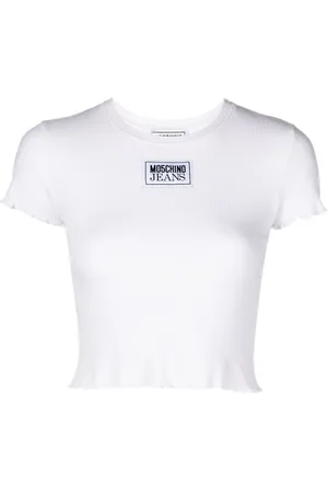 Moschino Top corto con parche del logo