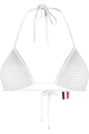 Thom Browne Top de bikini con parche del logo