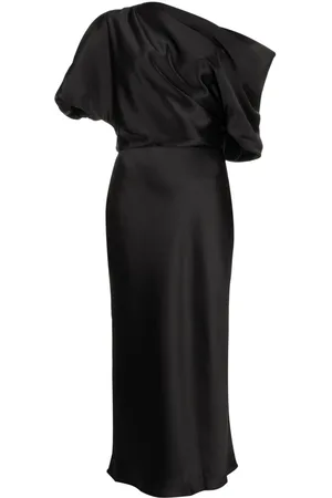 Amsale Vestido midi drapeado