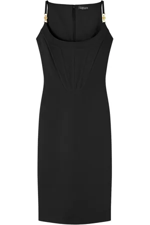 VERSACE Vestido estilo corsé con tira Medusa