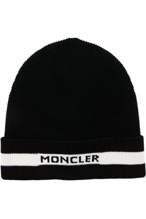Moncler Gorro de punto fino con logo en jacquard