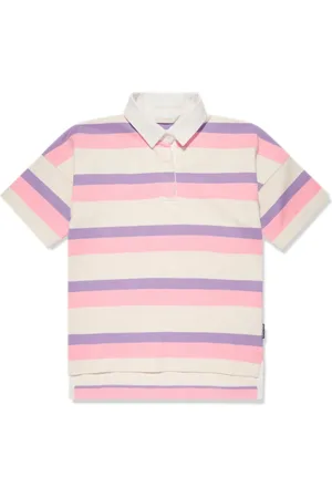 Palm Angels Polo a rayas con logo