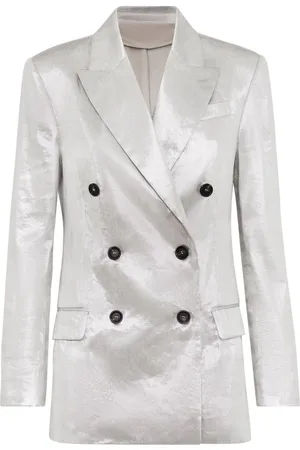 Brunello Cucinelli Blazer metalizado con doble botonadura