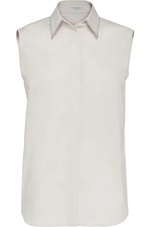Brunello Cucinelli Camisa lisa sin mangas