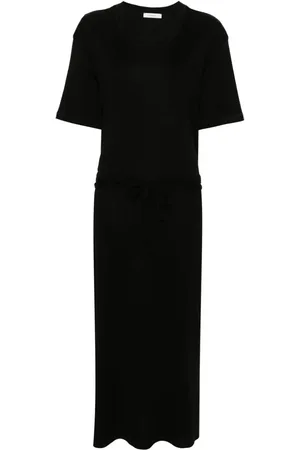 LEMAIRE Vestido de canalé largo con cinturón