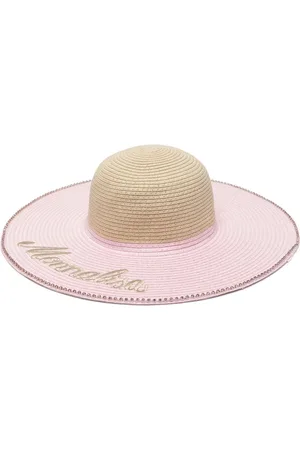 MONNALISA Sombrero de verano con apliques de strass