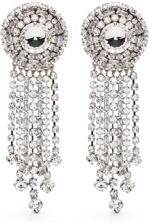 Alessandra Rich Pendientes con aplique de cristales