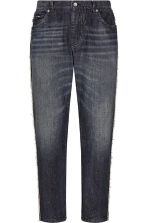 Dolce & Gabbana Pantalones ajustados con placa del logo