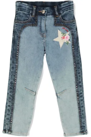 MONNALISA Vaqueros bordados con apliques