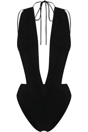Saint Laurent Bañador con escote en V y espalda abierta