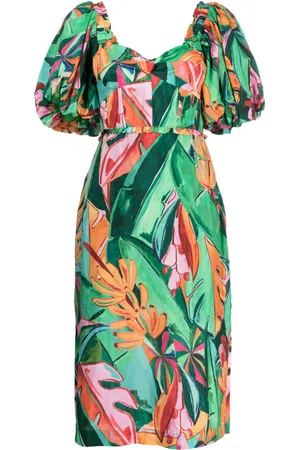 Farm Rio Vestido midi con estampado floral