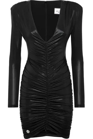 Philipp Plein Vestido corto con hombros acolchados