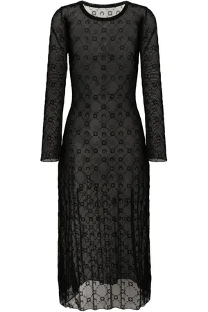 Marine Serre Vestido de malla Moonogram