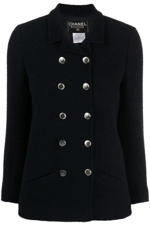 CHANEL Chaqueta de tweed con doble botonadura 1998