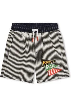 Kenzo Bermudas a rayas con aplique del logo