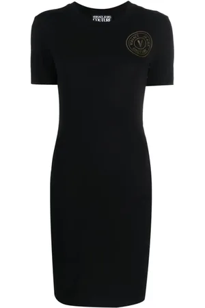 VERSACE Vestido con logo estampado