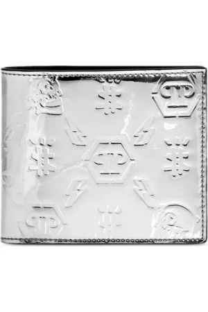 Philipp Plein Cartera metalizada con monograma en relieve