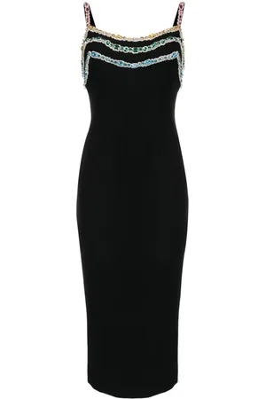 Zuhair Murad Vestido midi con apliques de cristal