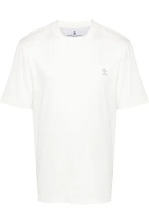 Brunello Cucinelli Camiseta con logo bordado