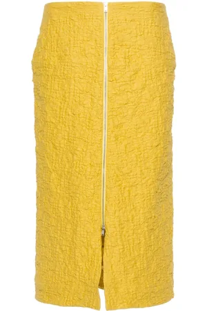 Jil Sander Falda midi de cloqué