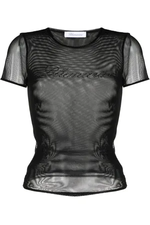 BLUMARINE Camiseta cruzada con logo