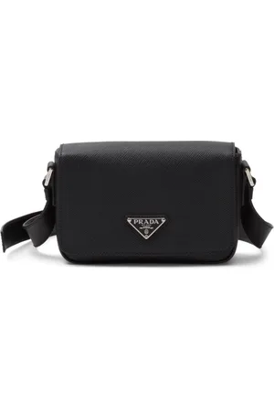 Prada Bolso de hombro Saffiano con solapa y logo