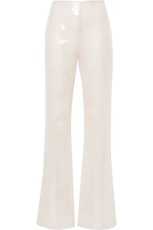 Alberta Ferretti Pantalones palazzo con lentejuelas
