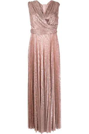 TALBOT RUNHOF Vestido largo plisado