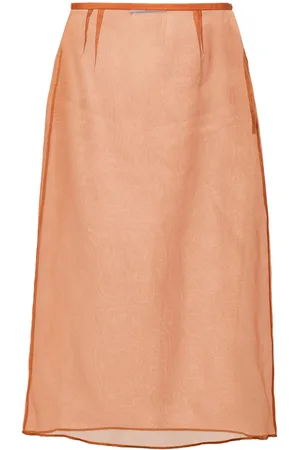 Prada Falda midi de organza