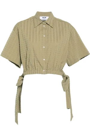 Msgm Camisa corta de tejido seersucker