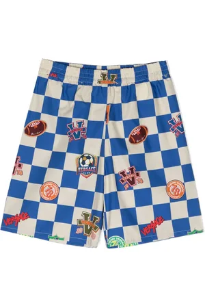 VERSACE Bermudas a cuadros con estampado gráfico