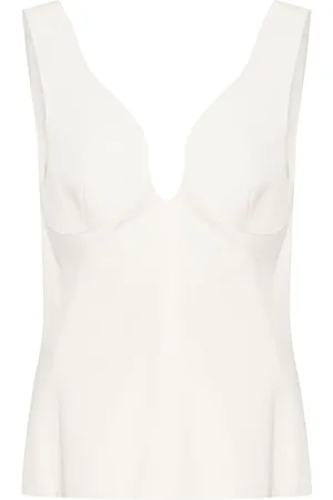 Jil Sander Top texturizado con cuello en V