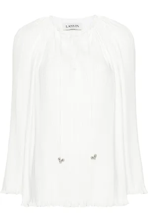 Lanvin Blusa plisada con cordones