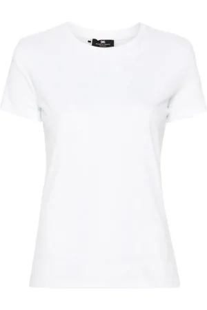 Elisabetta Franchi Camiseta con monograma y strass