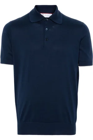 Brunello Cucinelli Polo con ribete en contraste