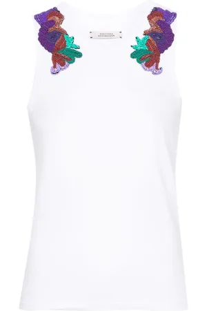 Dorothee Schumacher Top sin mangas con cuentas bordadas
