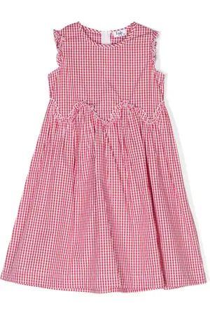 Il gufo Vestido acampanado a cuadros gingham