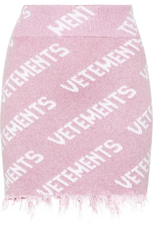 Vetements Minifalda con logo en intarsia