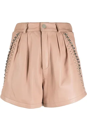 Philipp Plein Pantalones cortos de piel con apliques de strass