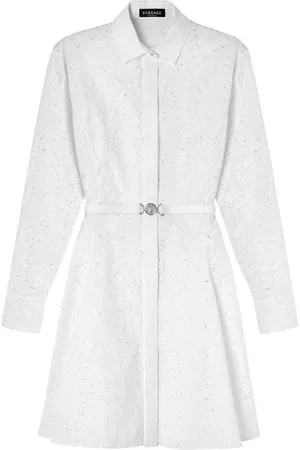 VERSACE Vestido camisero con bordado Sangallo Barocco