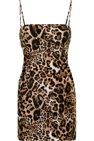 Vetements Vestido corto con estampado de leopardo