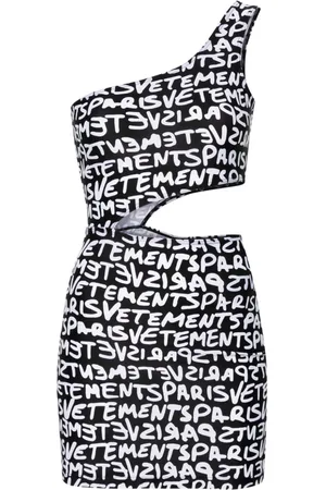 Vetements Vestido corto asimétrico con logo