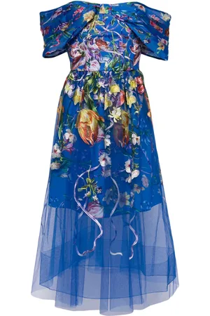 Marchesa Notte Vestido midi Ribbons