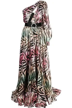 Philipp Plein Vestido largo con estampado Jungle