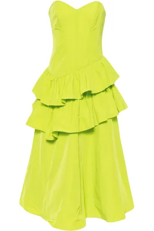 Marchesa Notte Vestido midi con capas escalonadas