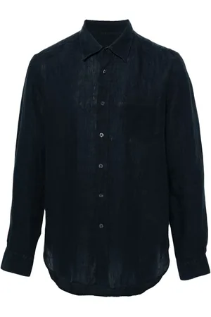 120% Lino Camisa con botones