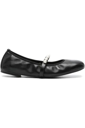 Stuart Weitzman Bailarinas Goldie con detalle de perlas