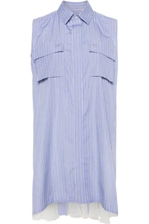 SACAI Vestido camisero a rayas