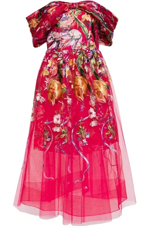 Marchesa Notte Vestido midi Ribbons